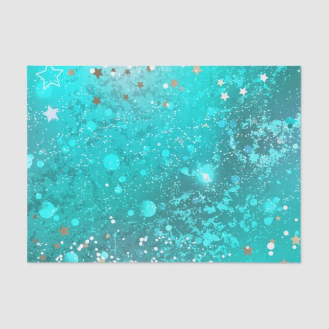 Papel De Seda Fundo do Mint Turquoise Foil (Frente )