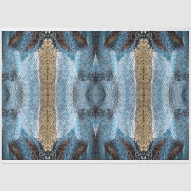 Papel De Seda Fundo do Teal Mosaico do Sudoeste 2 Decoupage (Frente )