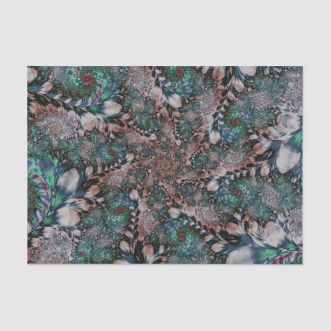 Papel De Seda Fundo Fratural Verde de abstrato Mint 35 (Frente )