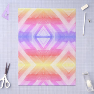 Papel De Seda Fundo Geométrico de Aquarela Abstrata para Embrulh