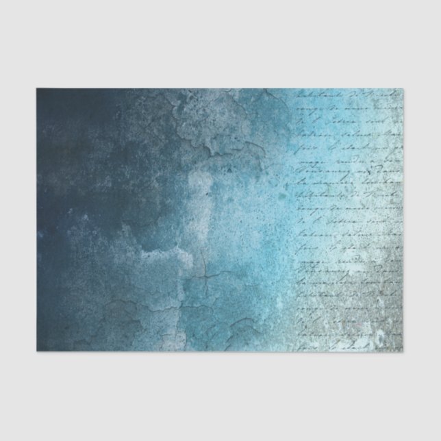 Papel De Seda Fundo Grunge Estilo Azul com Roteiro (Frente )