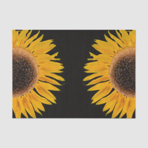 Papel De Seda Fundo Negro Simétrico Amarelo de Girassol