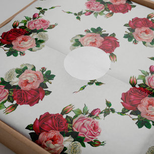 Papel De Seda Fundo Rosa-Branco da couve do vintage