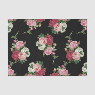 Papel De Seda Fundo Rosa-Preto da couve do vintage