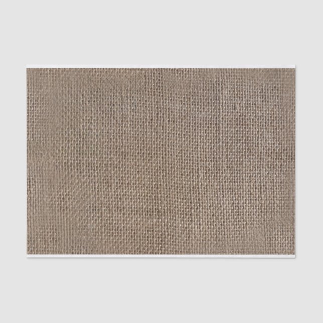 Papel De Seda Fundo Rustic Burlap-Look Brown Impresso (Frente )