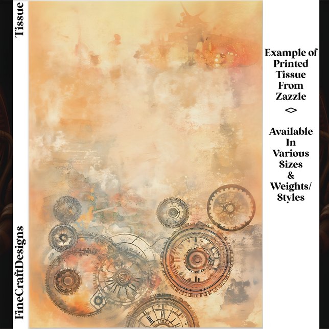 Papel De Seda Fundo, Sepia Brown, Laranja Rust ED6 Decoupage (Criador carregado)