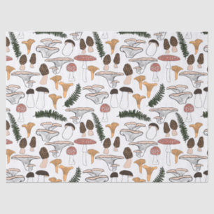Papel De Seda Fungi Fungi Mushroom Fern Pattern Gift