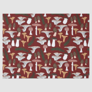 Papel De Seda Fungi Fungi Mushroom Fern Pattern Gift