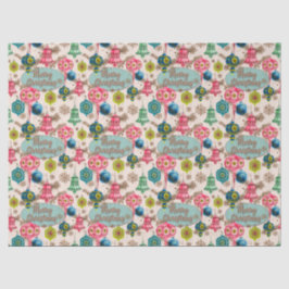 Papel De Seda Funky Bright Retro Natal