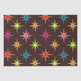 Papel De Seda Funky Coloridos Starbursts Atômicos de Meados do S