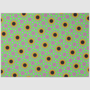 Papel De Seda Funky Laranja Verde Púrpura e Preto