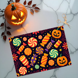 Papel De Seda Funky Spooky Candy e Jack-o-Lanterns Halloween