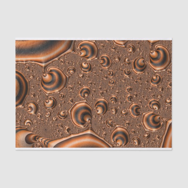 Papel De Seda Funky Trippy Espirando Laranja Arte Fractal (Frente )