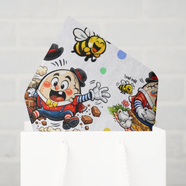 Papel De Seda Funny Humpty Dumpty Cartoon (Sacola de presentes)
