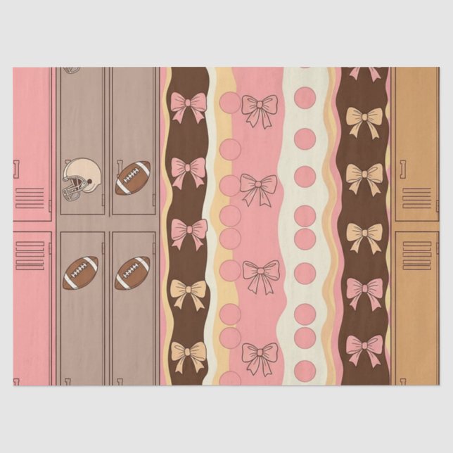 Papel De Seda Fútbol Coquette Arco de Estampado de Leopardo (8) (Frente )