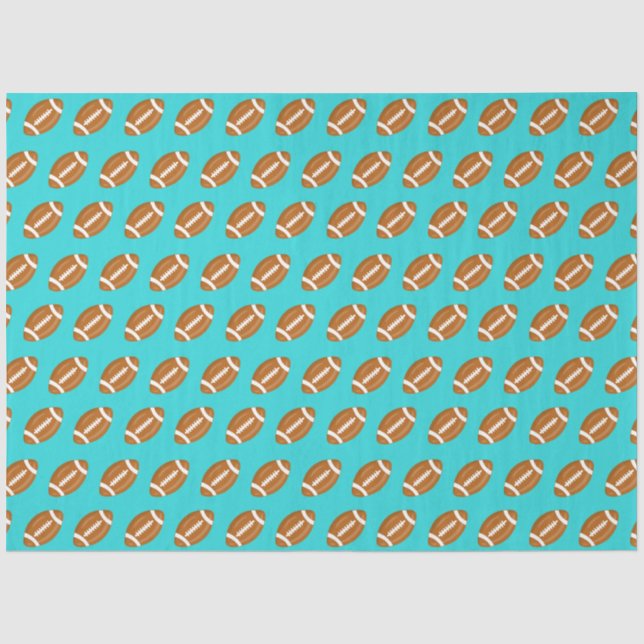 Papel De Seda Futebol Americano sobre Turquoise Blue (Frente )