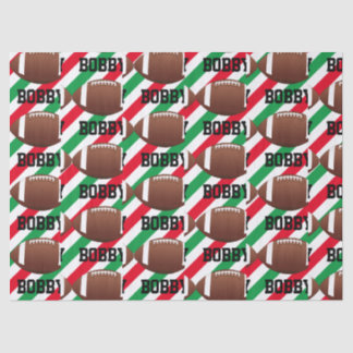 Papel De Seda Futebol de Natal Adicione Nome Strike Red & Green