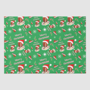 Papel De Seda Futebol de Natal Alegre Com Padrão de Lanche 