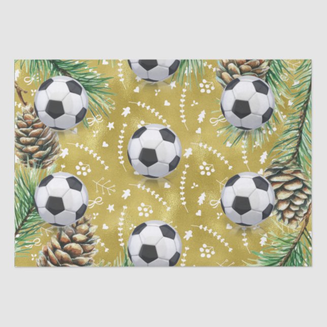 Papel De Seda Futebol de Natal temido para Jogador com bola (Frente )