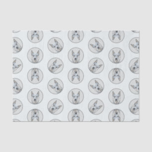 Papel De Seda Gado Australiano Cão Azul Heeler Original Arte Can