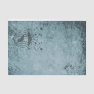 Papel De Seda Gaiola De Pássaros Azul-Profundo, Afastada