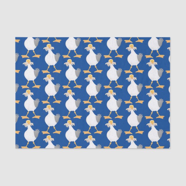 Papel De Seda Gaivota engraçada com desenho francês (Frente )