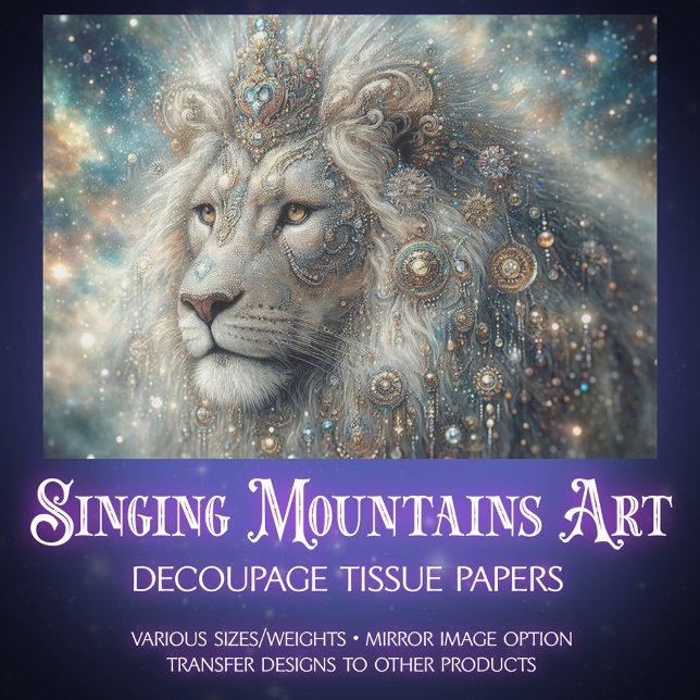 Papel De Seda Galactic Lion Portrait Decoupage (Criador carregado)