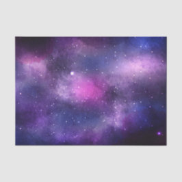 Papel De Seda Galáxia Celestial Stars Blue & Purple Space Nebula