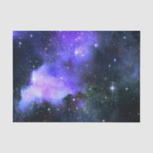 Papel De Seda Galáxia Espaço Aquarela Estrelas Roxo