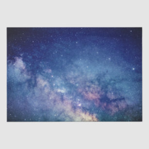 Papel De Seda Galáxia Espaço Exterior Sky Stars Celestial Azul