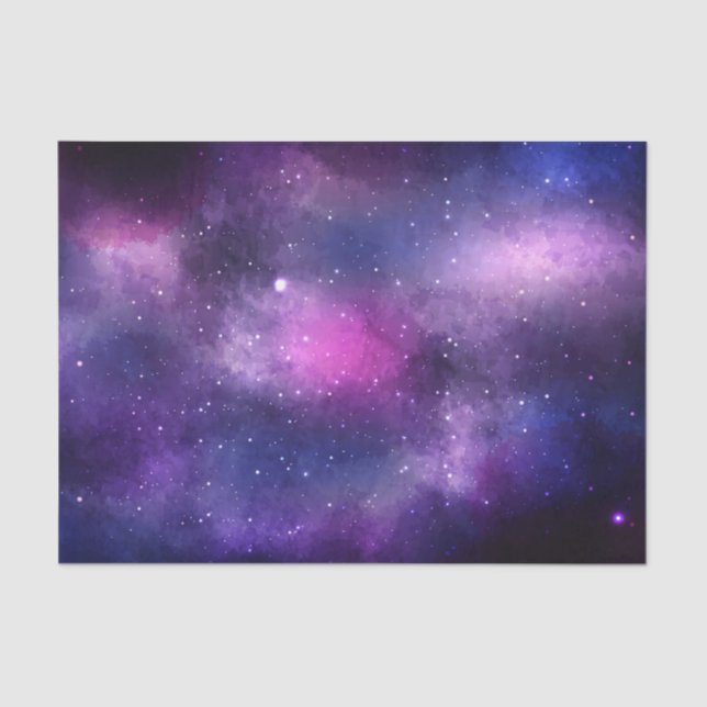 Papel De Seda Galáxia Estrelas Celestiais Azul e Roxo Espaço Neb (Frente )