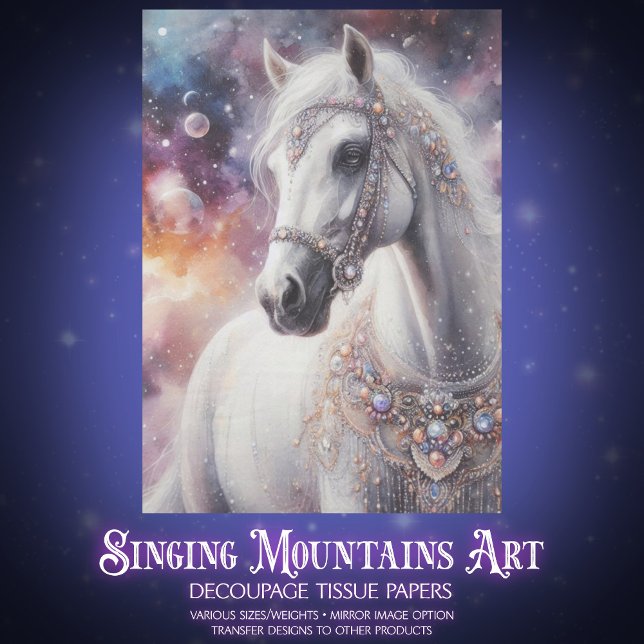 Papel De Seda Galáxia Starlight Cavalo Decoupage Artística (Criador carregado)