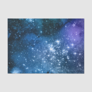 Papel De Seda Galáxias Amantes Starry Space Blue Sky White Spar