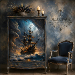 Papel De Seda Galeão Tempestade Viagem Decoupage