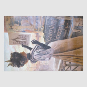 Papel De Seda Galeria de Artes Vintage - Lady Hat Francesa - Des