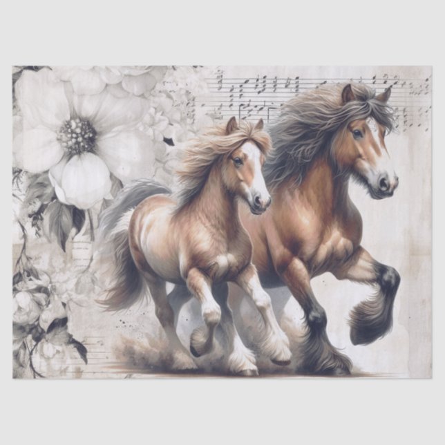 Papel De Seda Galês Pony e Cob Horse Decoupage (Frente )