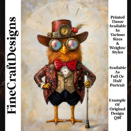 Papel De Seda Galinha Antropomórfica Steampunk Q9F Decoupagem