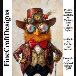 Papel De Seda Galinha Antropomórfica Steampunk Q9H Decoupagem