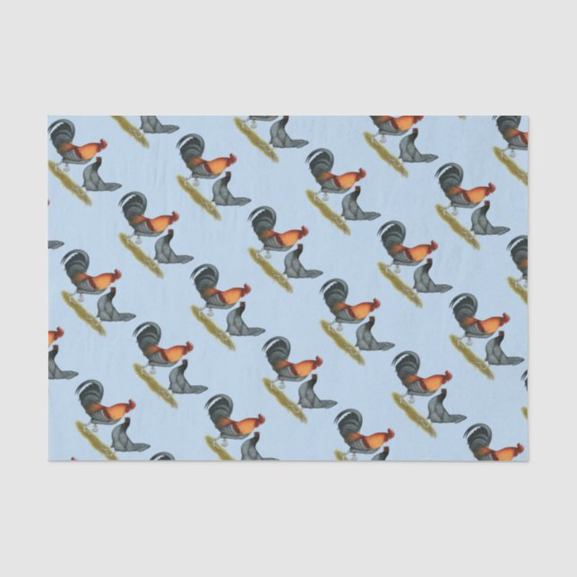 Papel De Seda Galinha Azul de Delaware (Frente )