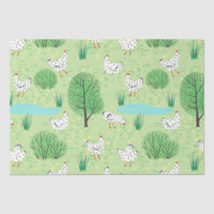 Papel De Seda Galinha Branca, Galinha-do-campo verde-campo