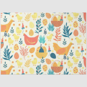 Papel De Seda Galinha da Vintagem com Corte de felz pascoa