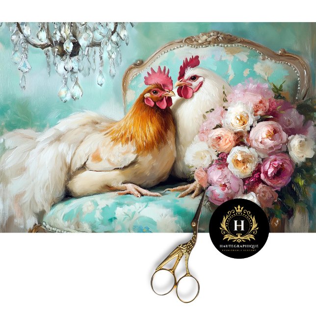 Papel De Seda Galinha Decoupage Casamento Rústico Charme (Criador carregado)