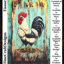 Papel De Seda Galo de Celeiro de Campo Francês DB7LF Decoupage