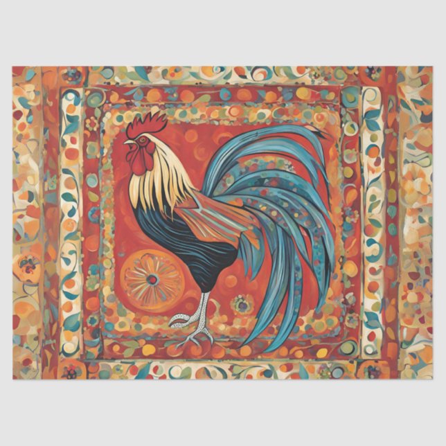 Papel De Seda Galo de Negrito e Trendy (Frente )
