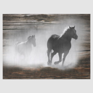 Papel De Seda Galopagem de Cavalos Selvagens