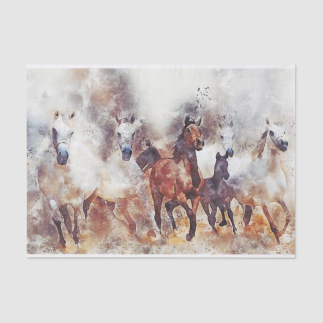 Papel De Seda Galoping Herd of Horses (Frente )