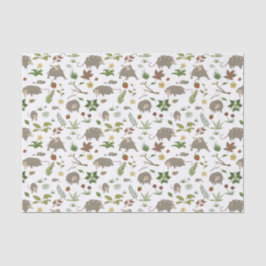 Papel De Seda gambás em campo de Berry em branco