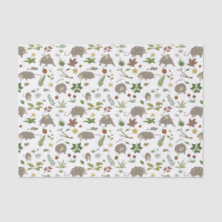 Papel De Seda gambás em campo de Berry em branco