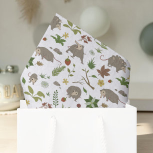 Papel De Seda Gambás em um Campo de Frutas Brancas