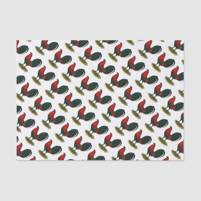 Papel De Seda Gamecock Americano: Vermelho Marrom (Frente )